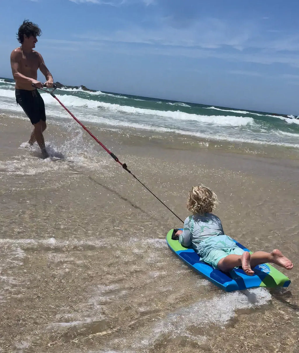 Surf Sling - Beach Tow Rope for Kids & Bodyboard Fun Surf Sling